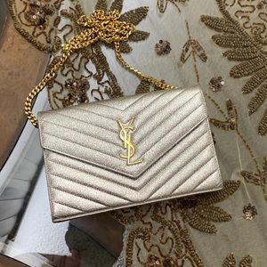 Authentic YSL monogram matelasse leather handbag